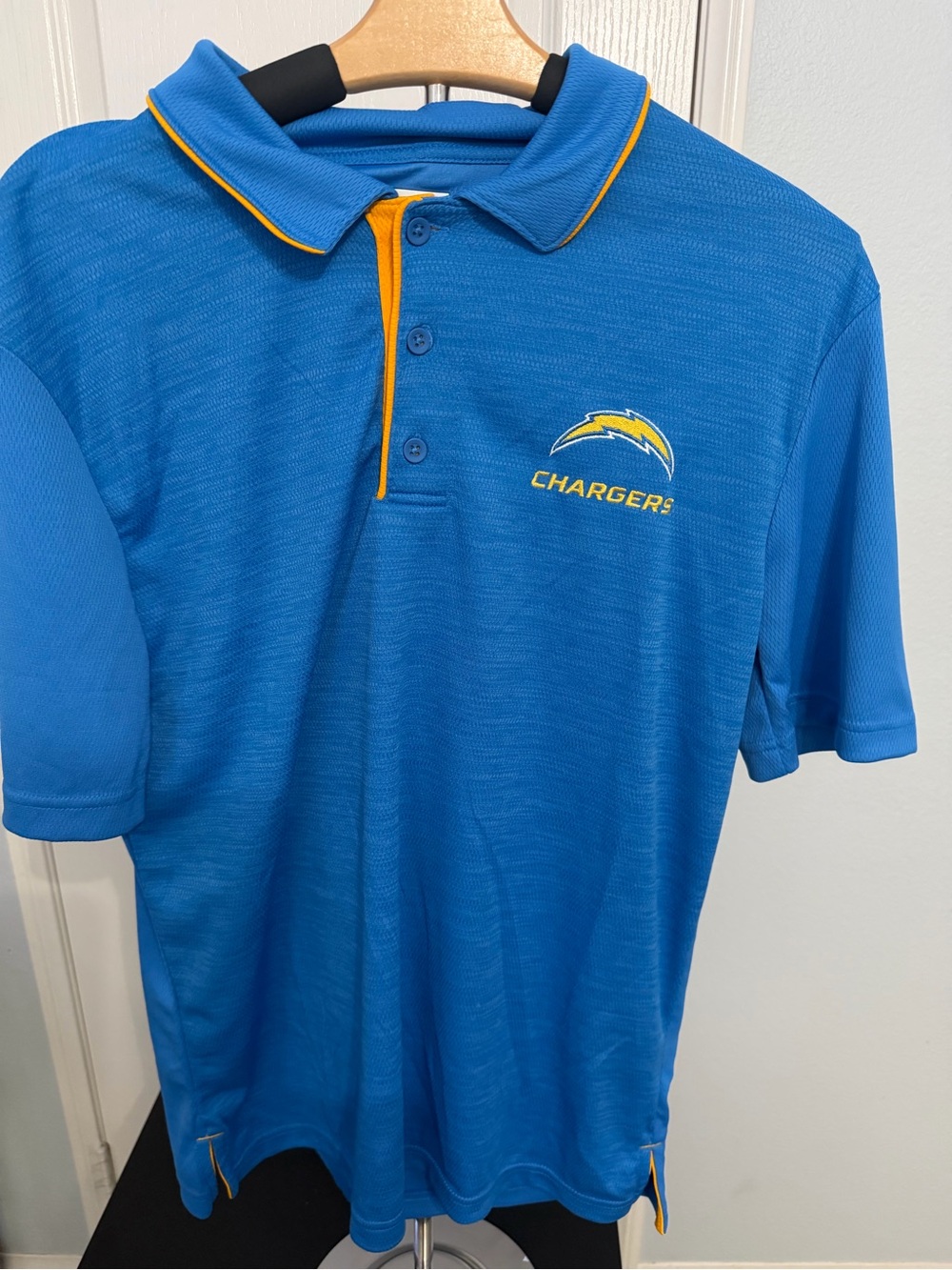 Los Angeles Chargers Official Men’s Royal Blue Polo with Yellow Trim